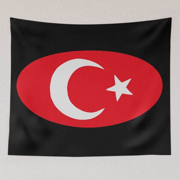 Item preview, Oval Flag of Turkey designed and sold by petiteToulon.