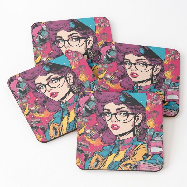 Item preview, Futuristic Racer Girl – Bold Pop Art Portrait with Retro Comic Style designed and sold by echowood26.
