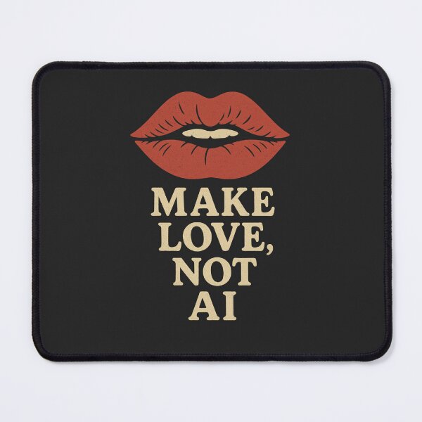 Item preview, Make Love Not AI Pop Art Lips designed and sold by Planthem.