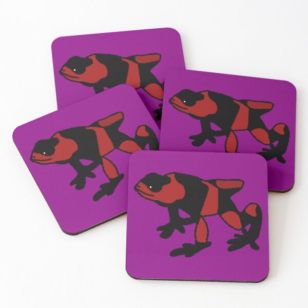Item preview, Red black poison dart frog designed and sold by Leapingdoe.