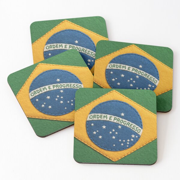 Item preview, Felt Brazilian Flag with Stitched Texture designed and sold by PMG Shop.