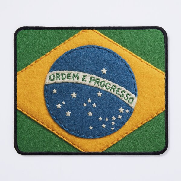Item preview, Felt Brazilian Flag with Stitched Texture designed and sold by PMG Shop.