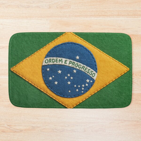 Item preview, Felt Brazilian Flag with Stitched Texture designed and sold by PMG Shop.