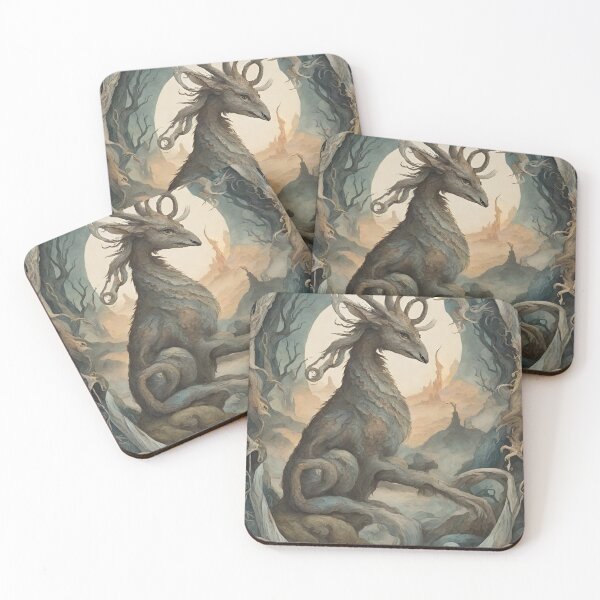 Item preview, Mythical Fairytale Creature – Whimsical Swirl Design in Muted Tones designed and sold by echowood26.