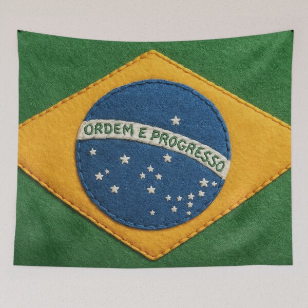 Item preview, Felt Brazilian Flag with Stitched Texture designed and sold by PMG Shop.