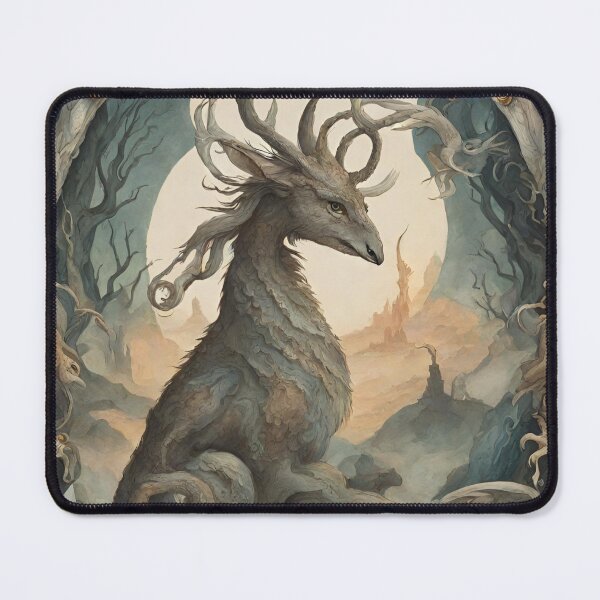 Item preview, Mythical Fairytale Creature – Whimsical Swirl Design in Muted Tones designed and sold by echowood26.