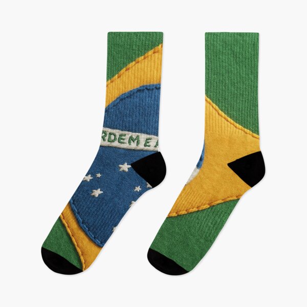 Item preview, Felt Brazilian Flag with Stitched Texture designed and sold by PMG Shop.