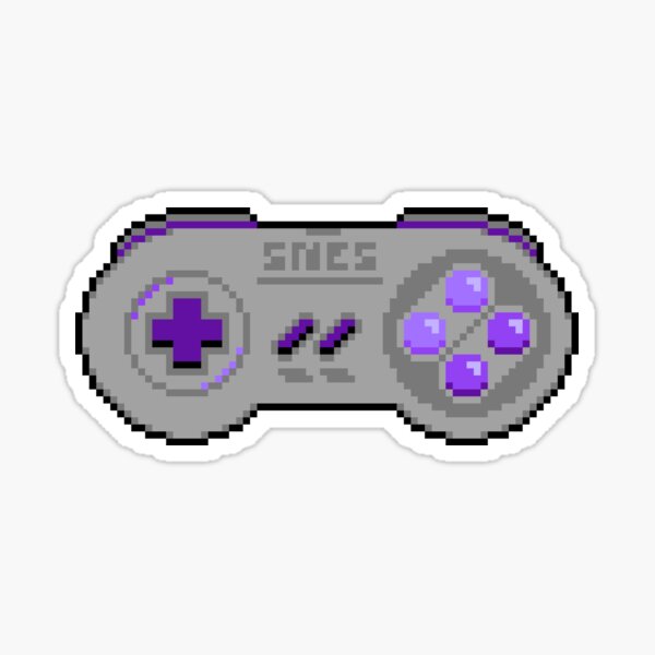 Aperçu de l'œuvre Pixel Art de la manette SNES (violet) créée et vendue par coffeeboot.