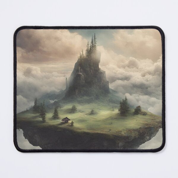 Item preview, Surreal Futuristic Floating World in the Clouds – Dreamscape Sci-Fi Art designed and sold by echowood26.