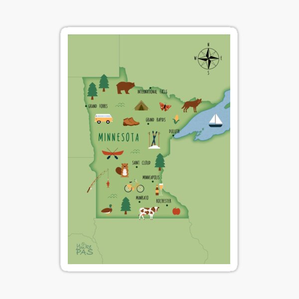 Item preview, Illustrated map of Minnesota designed and sold by ymkesinfogr.
