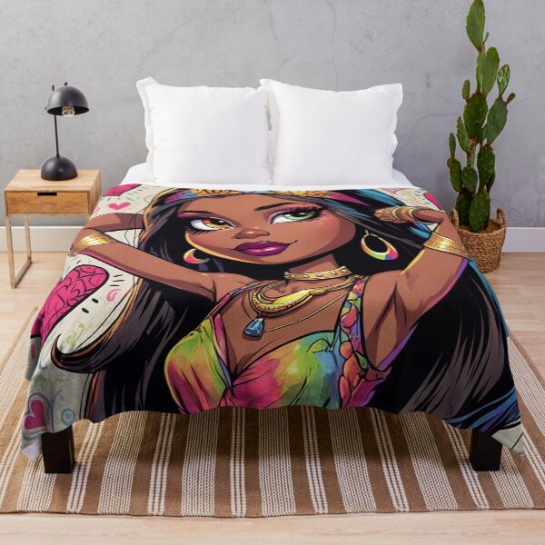 Item preview, Cute Boho style girl with hearts illustration designed and sold by Vintage Designs +.