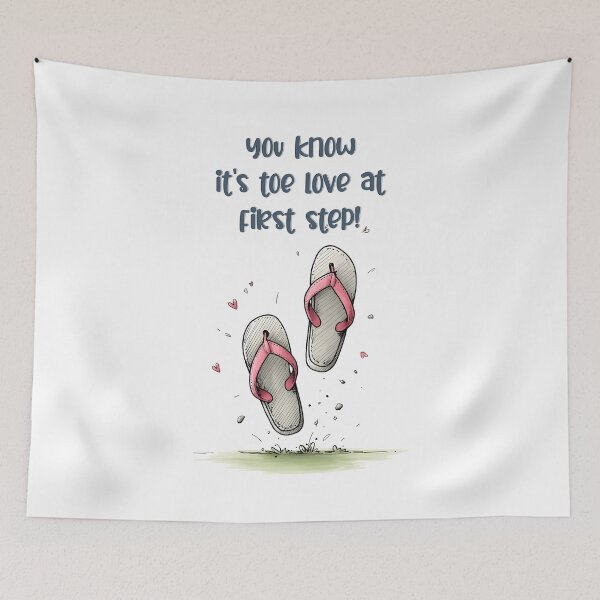 Item preview, Toe Love at First Step: Feel the Sole-Mate Connection– Flip-Flop Romance Vibes! designed and sold by FUNqoosh.