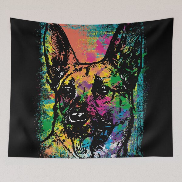 Item preview, Colorful German Shepherd Dog Art – Vibrant Watercolor Abstract Dog Lover Design designed and sold by StickerAndLove.