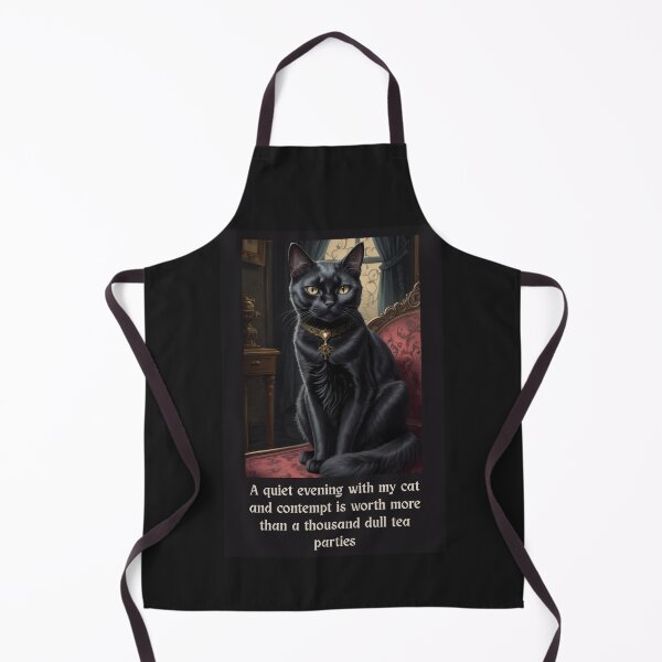 Item preview, Victorian Black Cat Design – “A Quiet Evening with My Cat and Contempt” Quote designed and sold by dreamparlor.