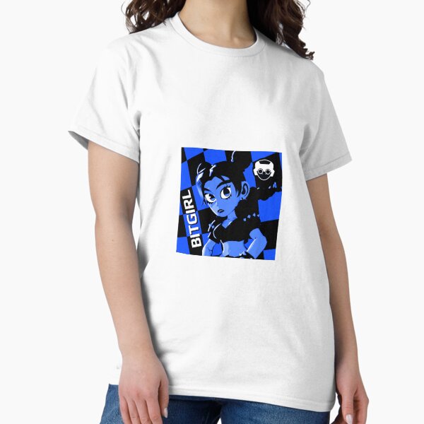 Item preview, Blue Fighter Bitgirl designed and sold by pinmoBOTmerch.