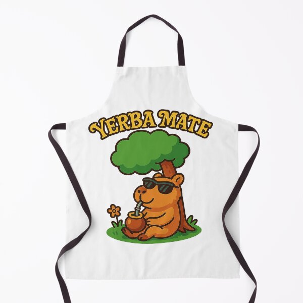 Item preview, Relaxed Capybara Drinking Yerba Mate – Chill Cartoon Under Tree Design designed and sold by flamini.