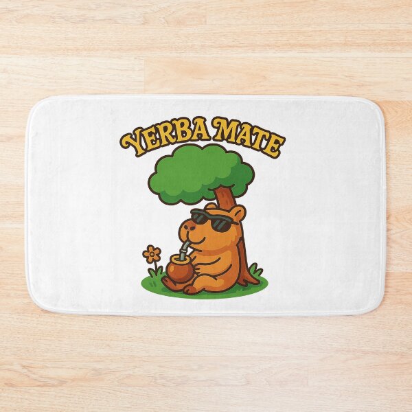 Item preview, Relaxed Capybara Drinking Yerba Mate – Chill Cartoon Under Tree Design designed and sold by flamini.