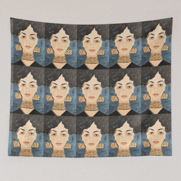 Item preview, Stylized Portrait of a Woman in Geometric Jewelry designed and sold by MaPerle.