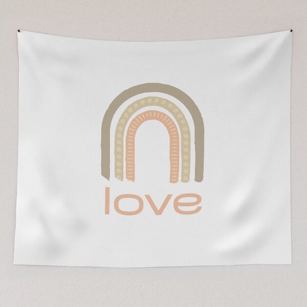 Item preview, Boho Rainbows, Pastels and Love Print designed and sold by PUSH Proper Prints.