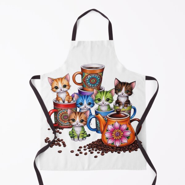Item preview, Many Happy Cats and Coffee Mugs - Colorful pattern 5 designed and sold by AlinaSCorner.