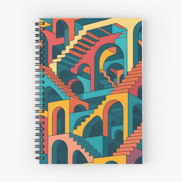 Item preview, Colorful Impossible Architecture | Escher-Inspired Optical Illusion Vector Art in 4K designed and sold by WAUZ.