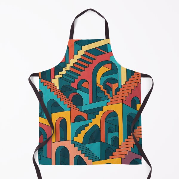 Item preview, Colorful Impossible Architecture | Escher-Inspired Optical Illusion Vector Art in 4K designed and sold by WAUZ.