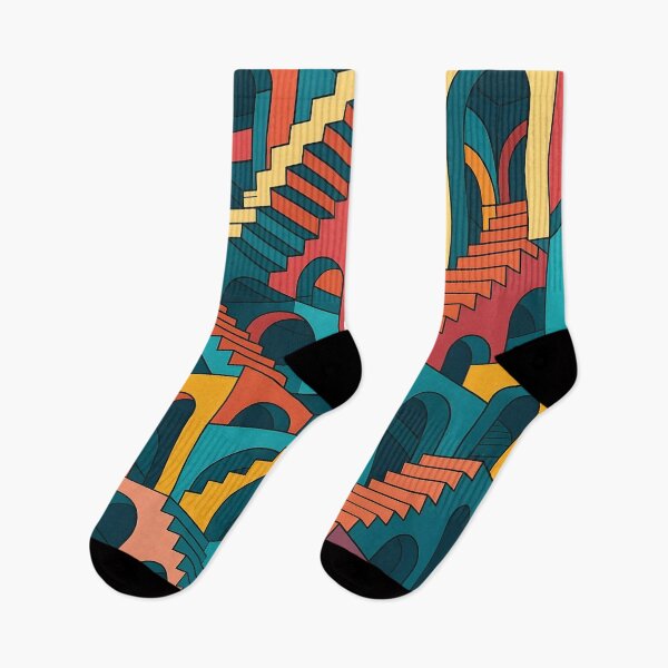 Item preview, Colorful Impossible Architecture | Escher-Inspired Optical Illusion Vector Art in 4K designed and sold by WAUZ.