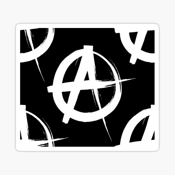 black and white anarchy symbol Sticker