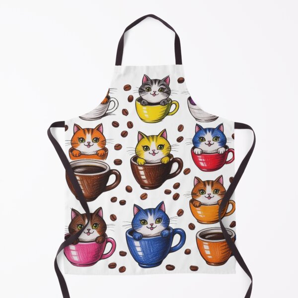 Item preview, Many Cats and Coffee Mugs - Colorful pattern 2 designed and sold by AlinaSCorner.
