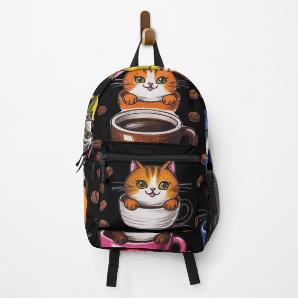Item preview, Many Cats and Coffee Mugs - Colorful pattern 2 designed and sold by AlinaSCorner.