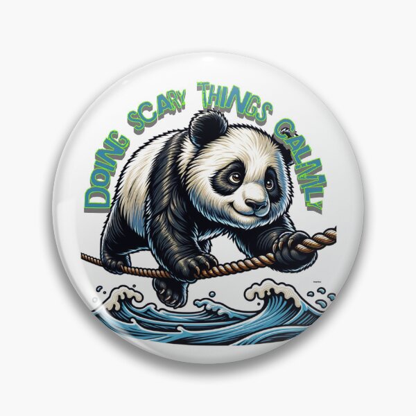 Item preview, Doing Scary Things Calmly – Brave Panda on a Tightrope  designed and sold by MTeesGA.