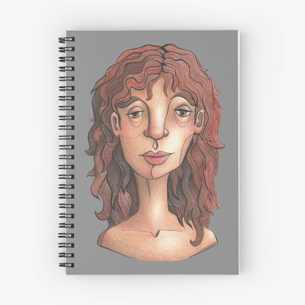 Item preview, Musing Faces #5 - Portrait illustration with brown hair designed and sold by Kat Jones Art.
