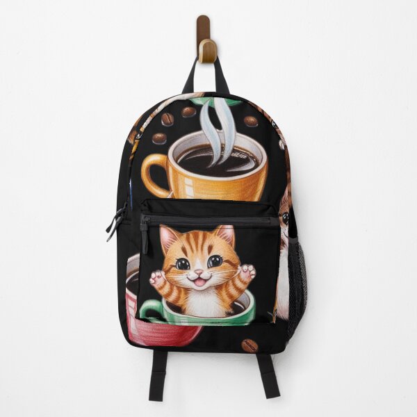 Artikelvorschau, Viele glückliche Katzen und Kaffeetassen - Buntes Muster 3 entworfen und verkauft von AlinaSCorner.