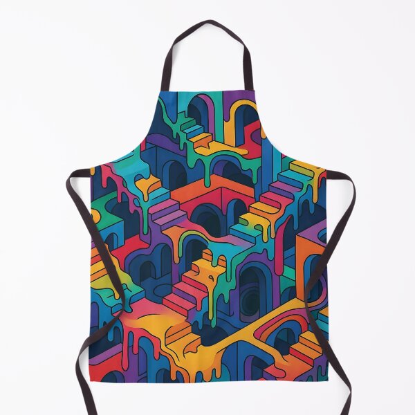 Item preview, Rainbow Melting Architecture | Trippy Escher-Style Staircase Optical Illusion in 4K Vector Art designed and sold by WAUZ.