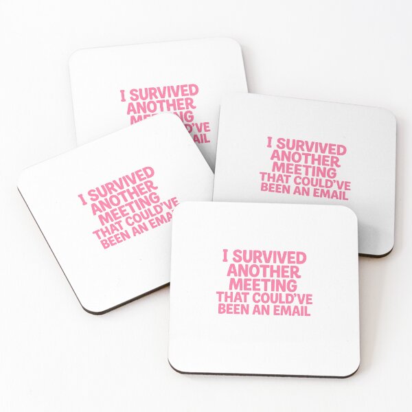 Item preview, I Survived Another Meeting – Work Humor Sticker designed and sold by CaffeinatedCreatures.