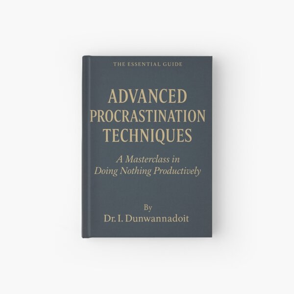 Item preview, Advanced Procrastination Techniques – Funny Faux Self-Help Hardcover/Spiral Journal designed and sold by The Sandy Design Store.