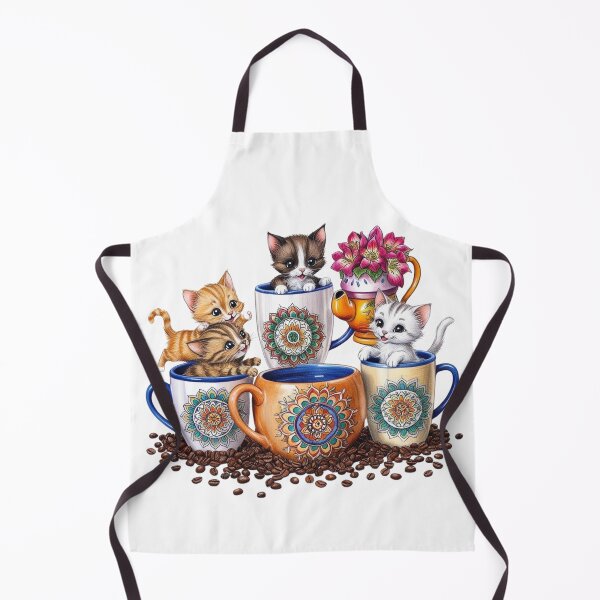 Item preview, Many Happy Cats and Coffee Mugs - Colorful pattern 6 designed and sold by AlinaSCorner.