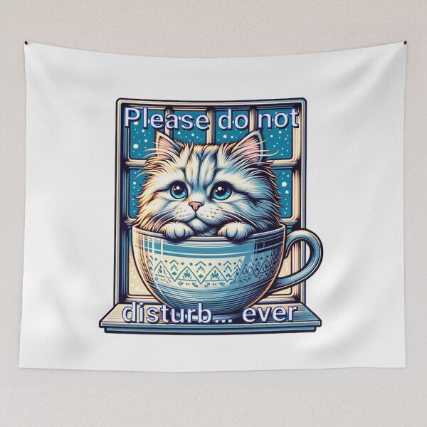 Item preview, Please Do Not Disturb... Ever – cartoon kitty Art  designed and sold by MTeesGA.