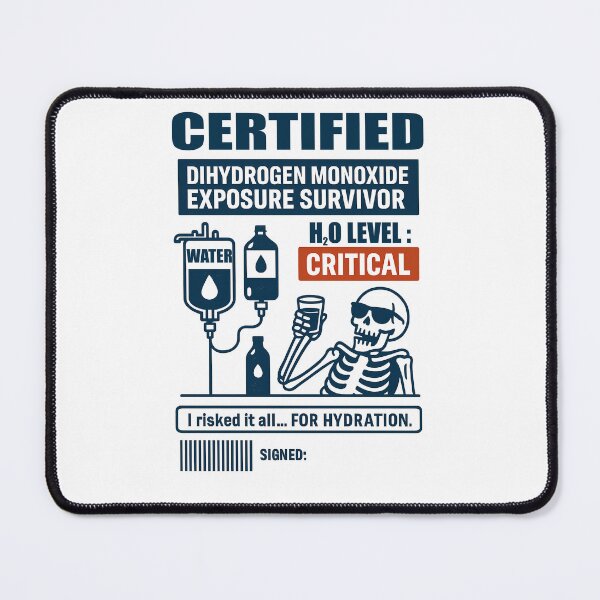 Item preview, Official DHMO Survivor Certificate – Sign It Yourself! designed and sold by My Cool Store.