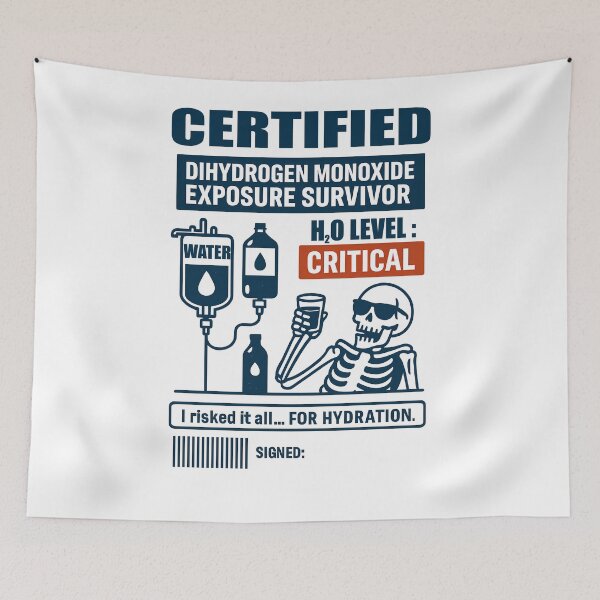 Item preview, Official DHMO Survivor Certificate – Sign It Yourself! designed and sold by My Cool Store.