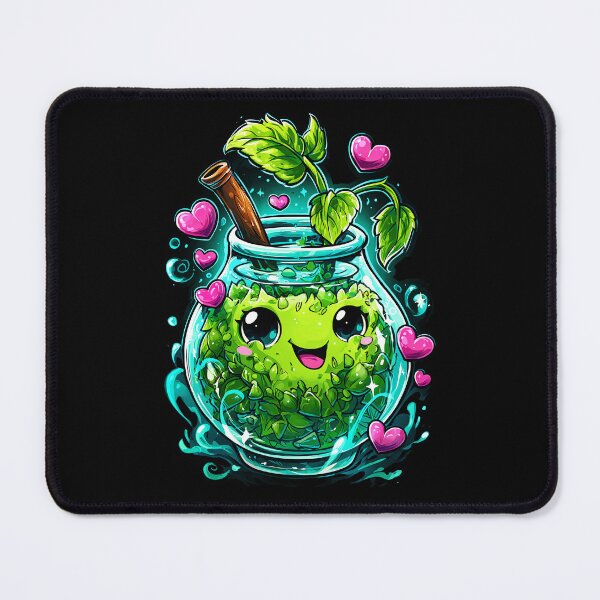 Item preview, Kawaii Yerba Mate Love – Cute Leafy Mate in Glass Mate with Hearts designed and sold by flamini.