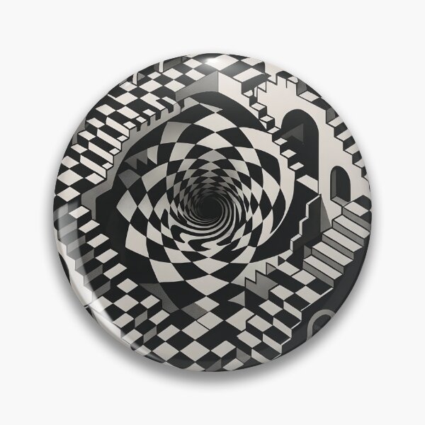 Item preview, Melting Chess Vortex | Impossible Black & White Architecture with Optical Illusions designed and sold by WAUZ.