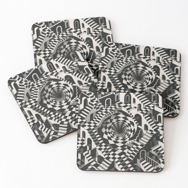 Item preview, Melting Chess Vortex | Impossible Black & White Architecture with Optical Illusions designed and sold by WAUZ.
