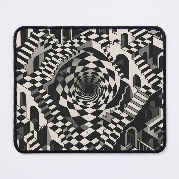 Item preview, Melting Chess Vortex | Impossible Black & White Architecture with Optical Illusions designed and sold by WAUZ.