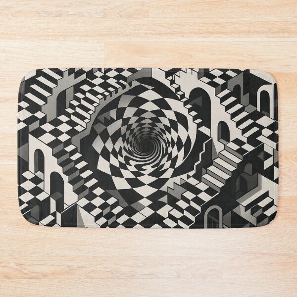 Item preview, Melting Chess Vortex | Impossible Black & White Architecture with Optical Illusions designed and sold by WAUZ.
