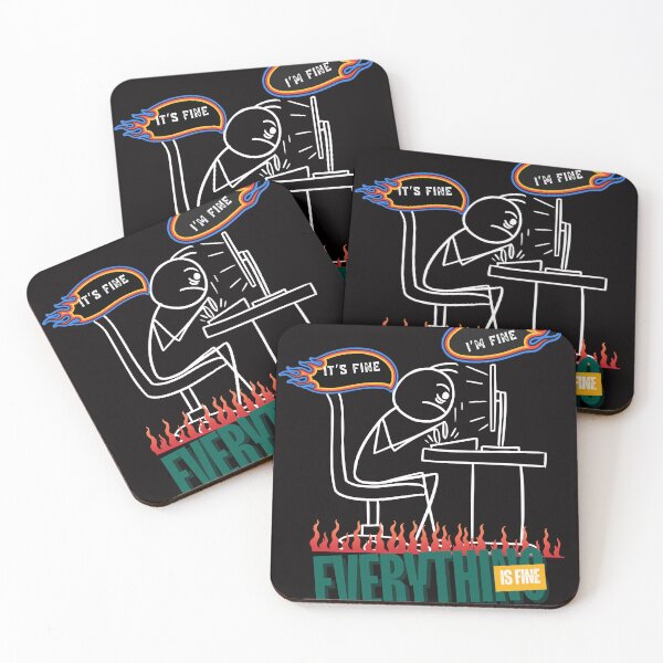 Item preview, “Everything Is Fine” It's Fine. I'm Fine – Funny Burnout Design designed and sold by Twin-StudioX.