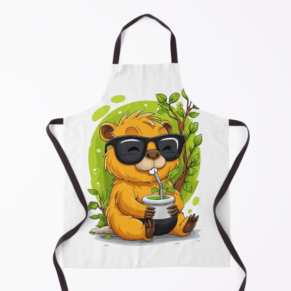Item preview, Cool Capybara Drinking Mate – Funny Yerba Mate Cartoon with Sunglasses designed and sold by flamini.