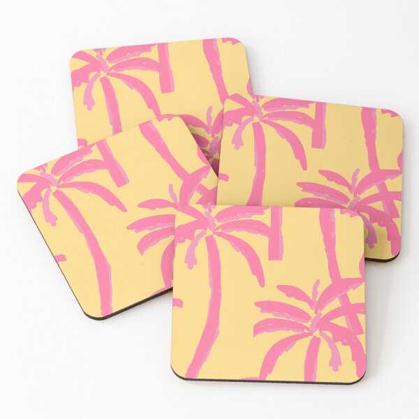 Item preview, Tropical Palms in Retro Palm Springs Style in pink &yellow designed and sold by aneladesigns.