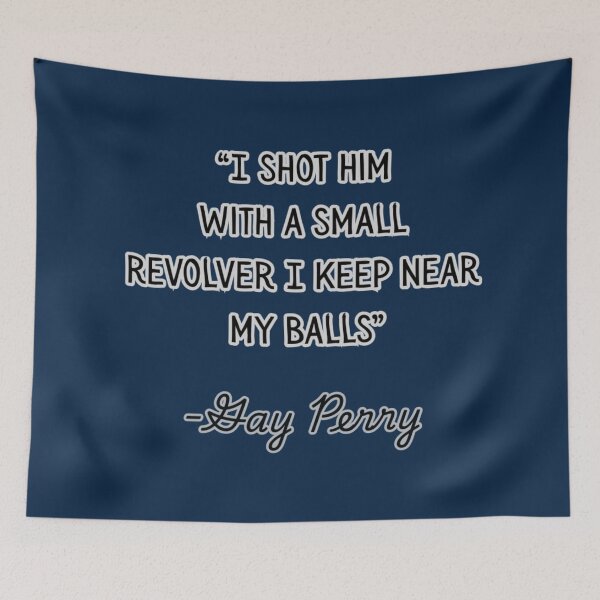 Item preview, Kiss Kiss Bang Bang Quote, Blue Backround designed and sold by SillyFun.
