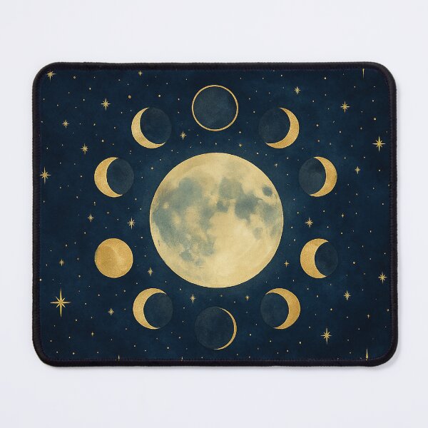 Item preview, Lunar Phases in Gold - Celestial Moon Design designed and sold by ArtStyleAlice.